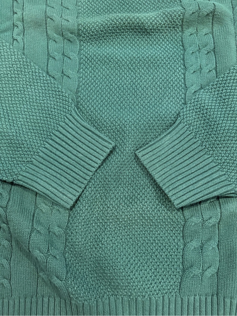 Vintage Nautica Cable Knit Sweatshirt Green Size 2XL Warm Fall Winter Crewneck - Picture 3 of 9